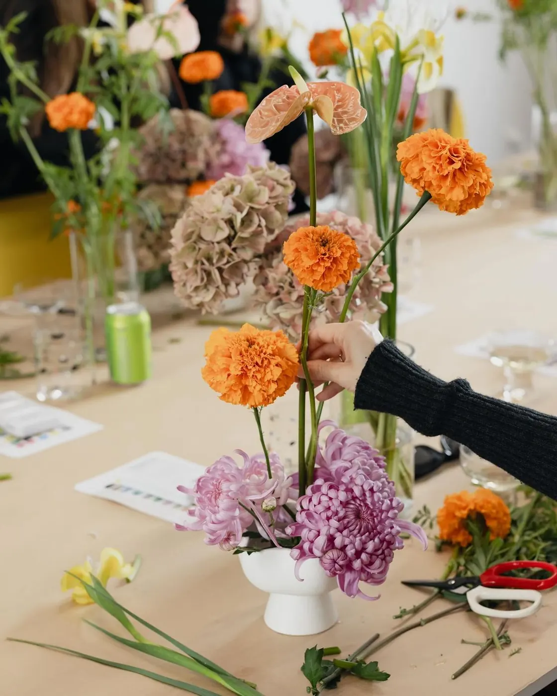 Table d’atelier floral